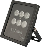 CMVision IRP6-940nm Human Invisible WideAngle 6pc High Power LED IR Array Illuminator with On/Off Switch ( 1A 12VDC Power Adapter Not included )